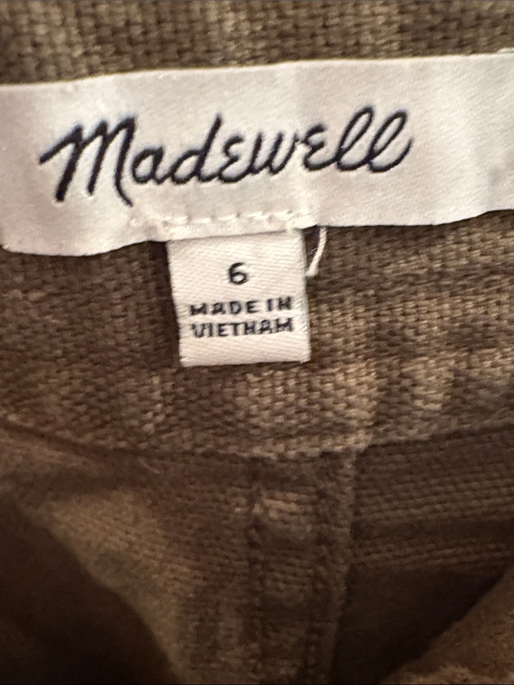 EUC Madewell Cotton Blend Olive Button-Front Mini Skirt - Picture 6 of 9